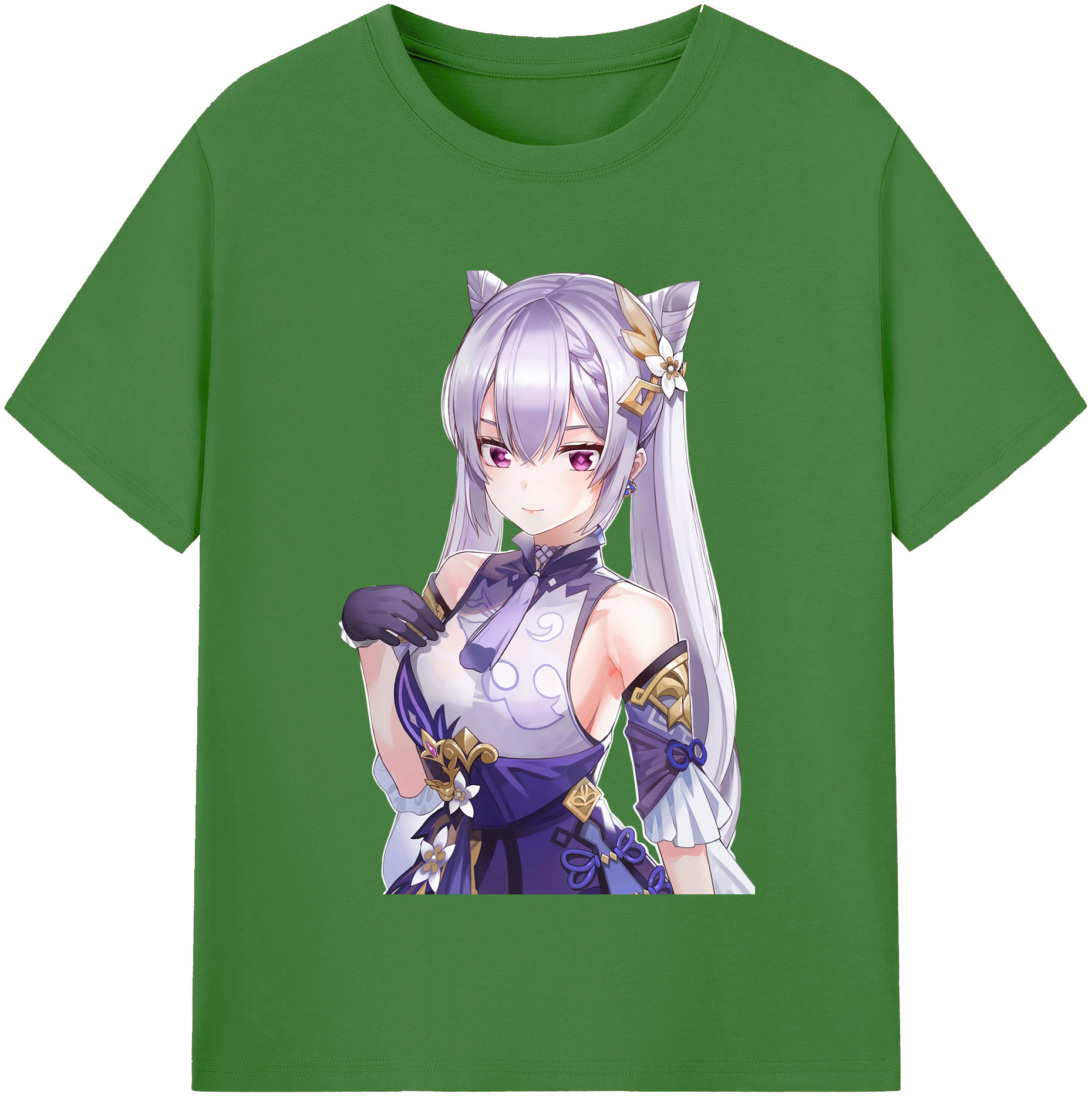 げんし神 刻晴 こくせい genshin Kokusei レディースカジュアルプリントTシャツ（綿100％）